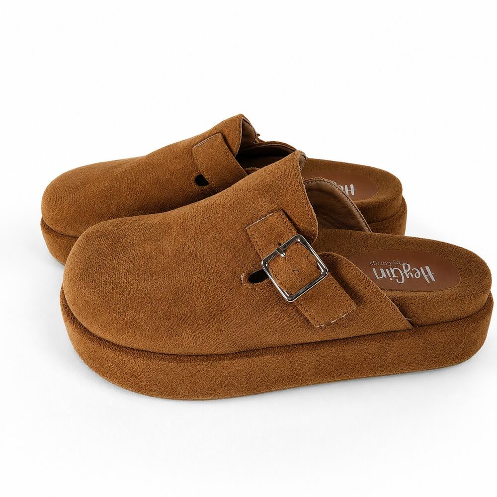 Hey Girl by Corkys Holidaze Clogs Faux Suede Brown Comfort Shoes 10